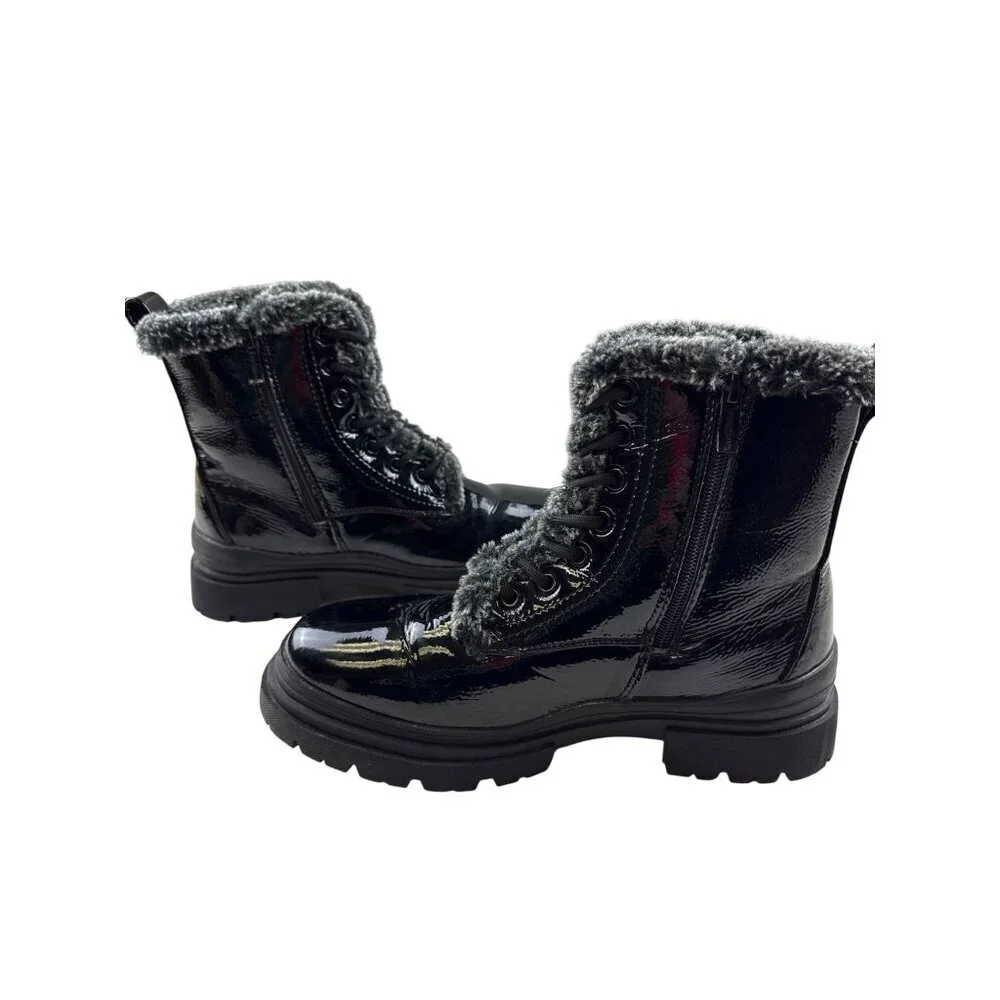 Aquatherm Lyn Women's Boots Faux Fur Waterproof Black Temp Rated Size 8 NEW